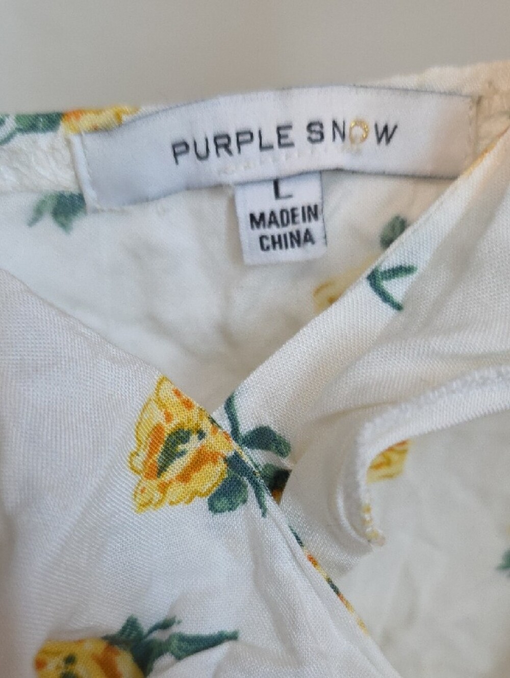 Papermoon White Floral Yellow Ruffle Wrap Dress - Picture 2 of 6